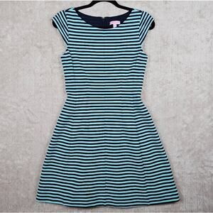 Lilly Pulitzer Briella Dress Small Striped Blue Preppy Nautical Classic Retro